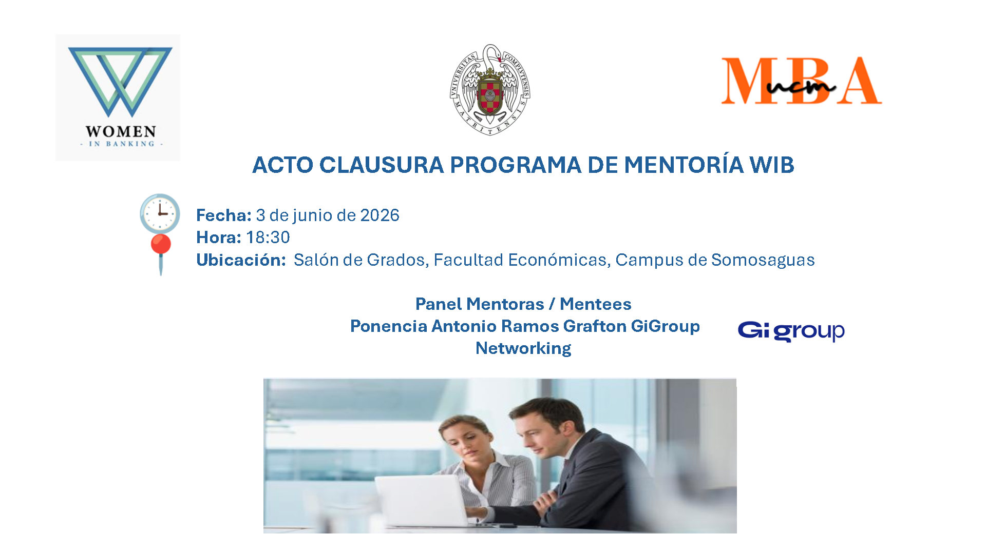 Clausura del Programa de Mentoría WIB, 3 jun